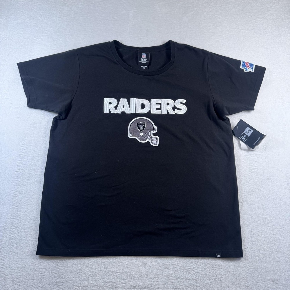 Raiders Shirt Womens XL Black NFL Football New Era Super Bowl XVIII Graphic Tee